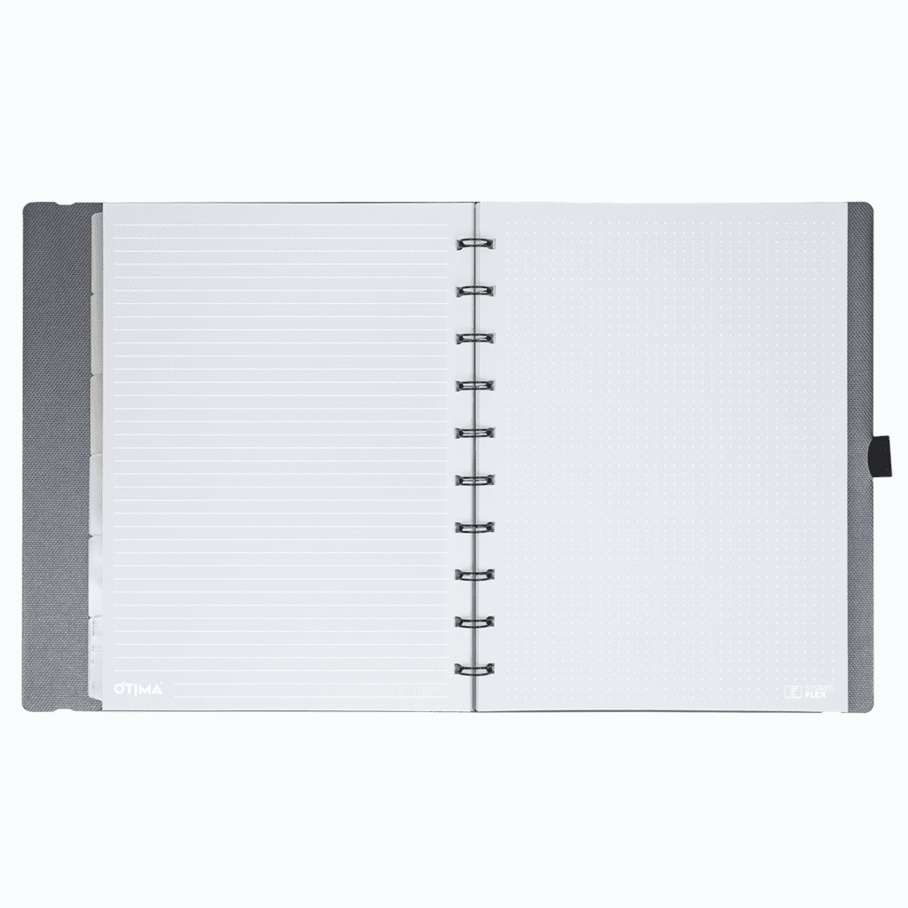 Caderno Ótima Systemflex Grande Linha Plus Mettalic Titanium