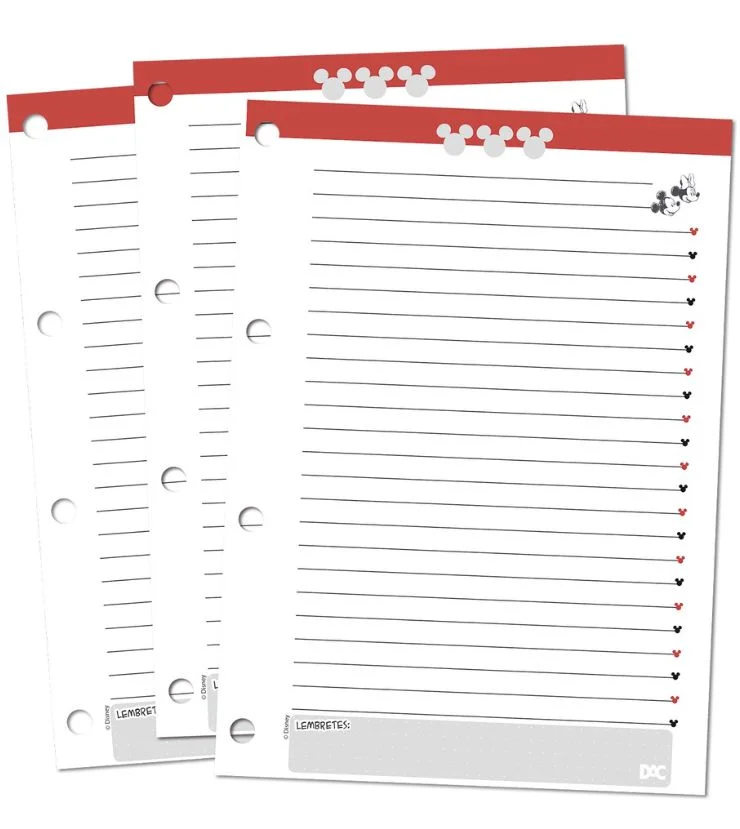 Fichário DAC Universitário Disney Minnie + Grande com Capa em PVC Cristal