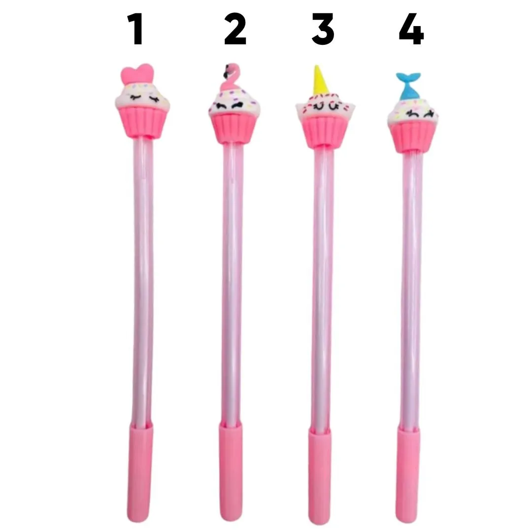 Caneta em Gel Cupcake Tinta Preta Sortido
