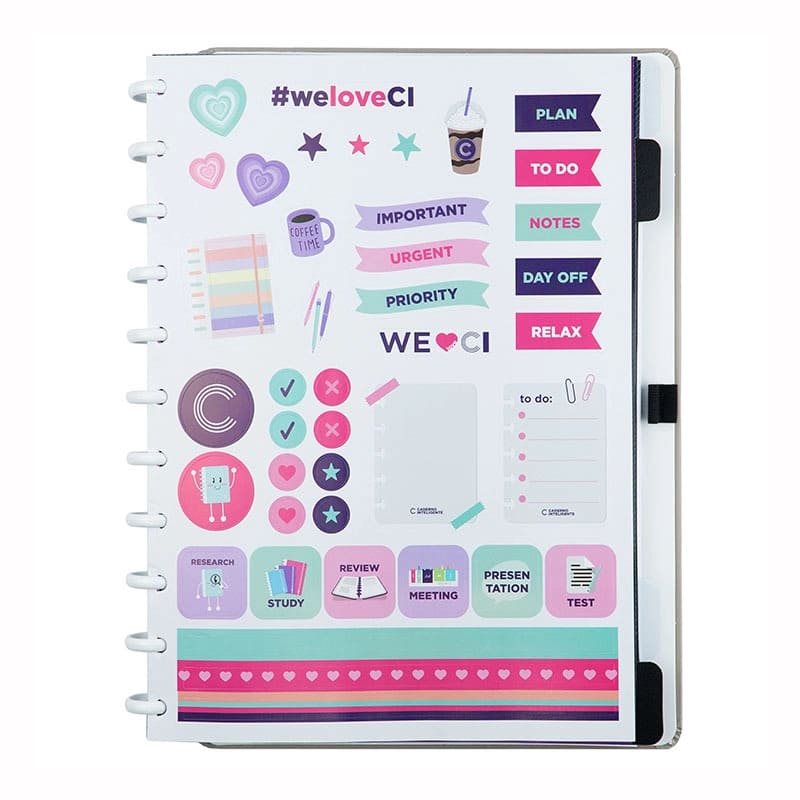 Caderno Inteligente Iced Coffee Grande 60 Folhas com Pauta e 20 Folhas Lisas