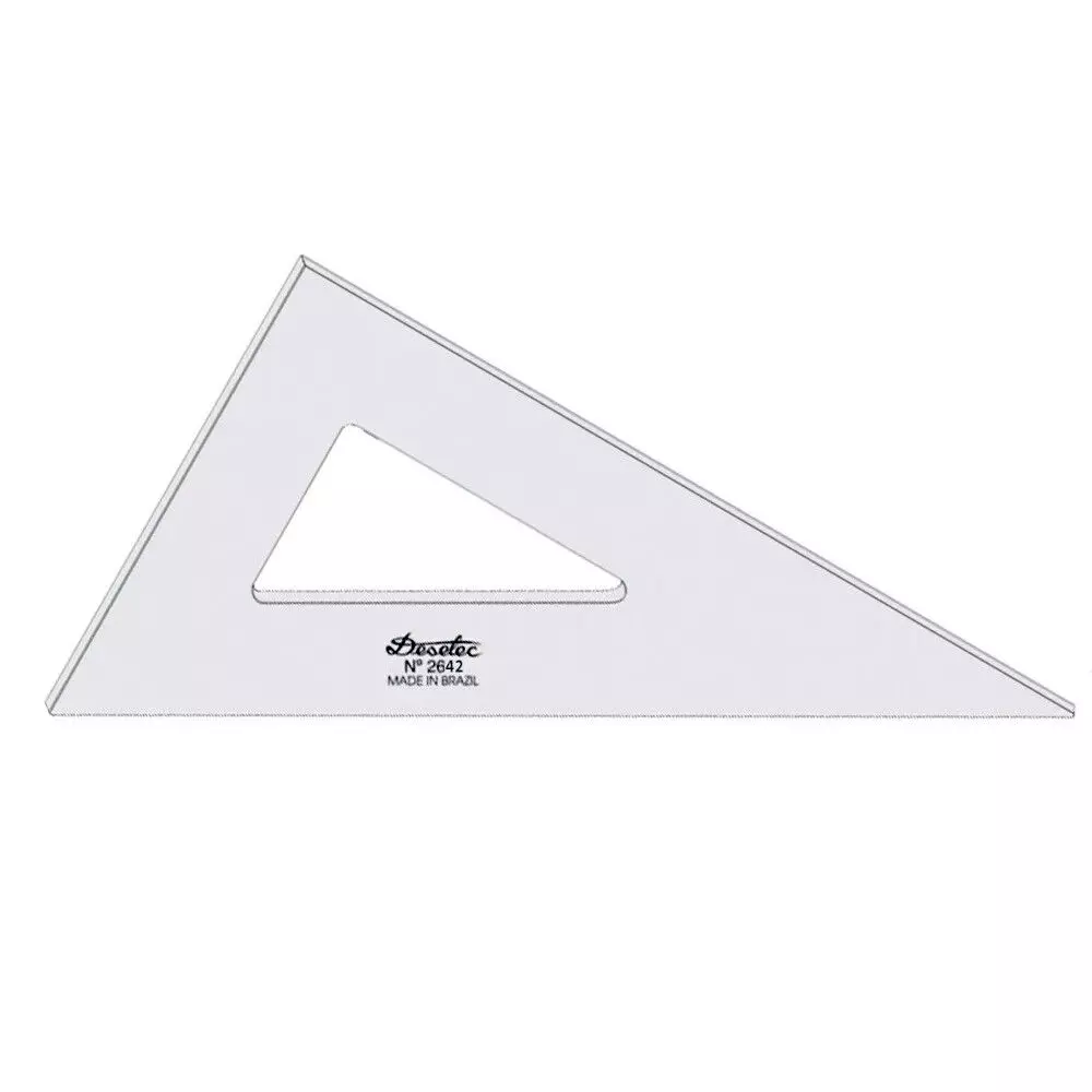 Esquadro Acrílico Trident 60x42 cm Transparente 2mm