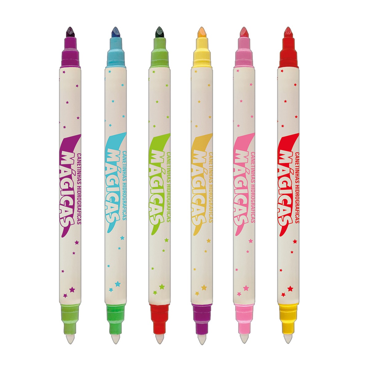 Caneta Hidrográfica Tilibra Magicas Ponta Dupla 6 Cores