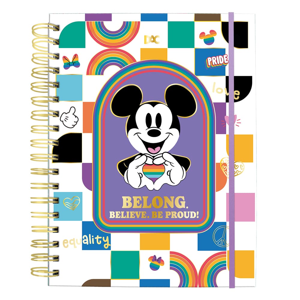 Caderno DAC Smart Universitário Disney Pride Mickey/ Minnie com Folhas Reposicionáveis 90g