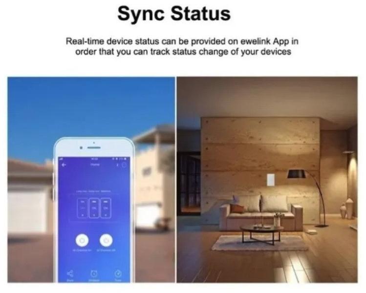 Interruptor de Luz Smart 3 Teclas Branco Wi-Fi RF 433 Mhz SONOFF TX T2US3C