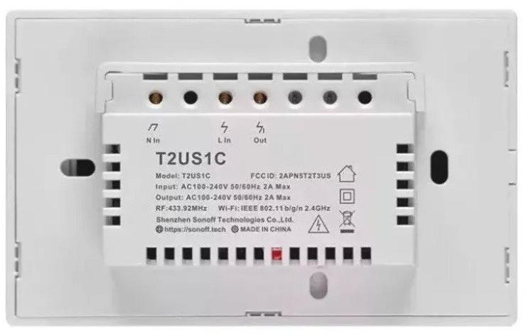 Interruptor de Luz Smart 3 Teclas Branco Wi-Fi RF 433 Mhz SONOFF TX T2US3C
