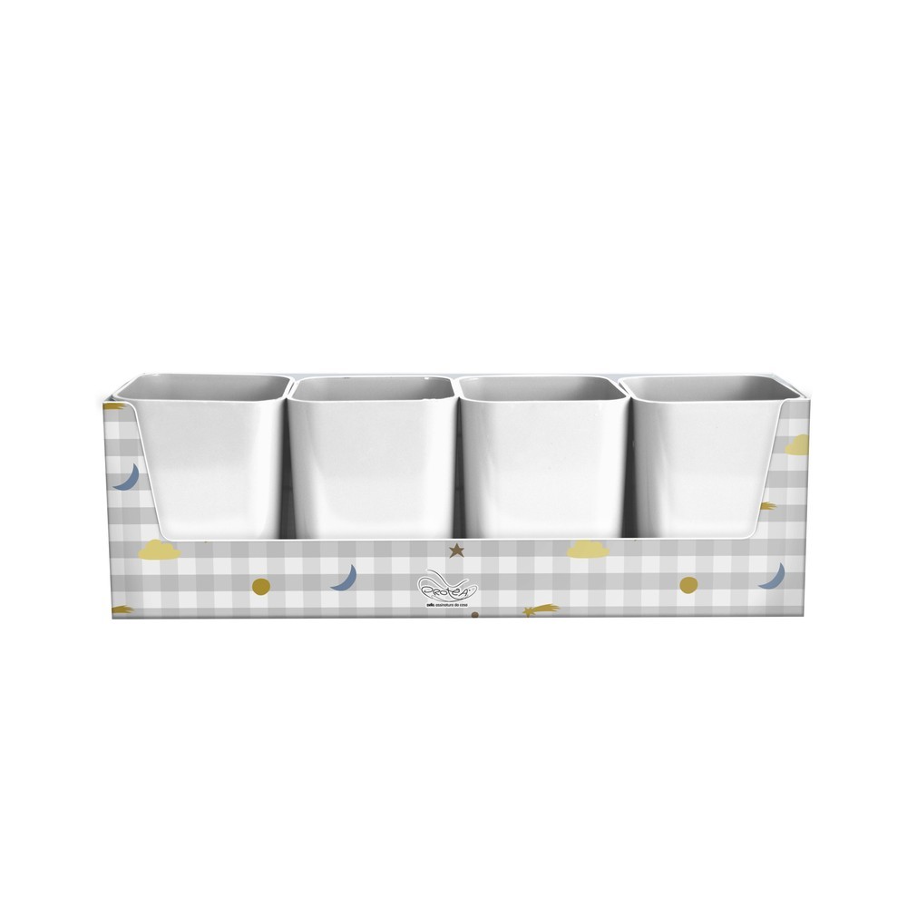 Kit Dello Pequenos Astros com 4 Porta Objetos Branco