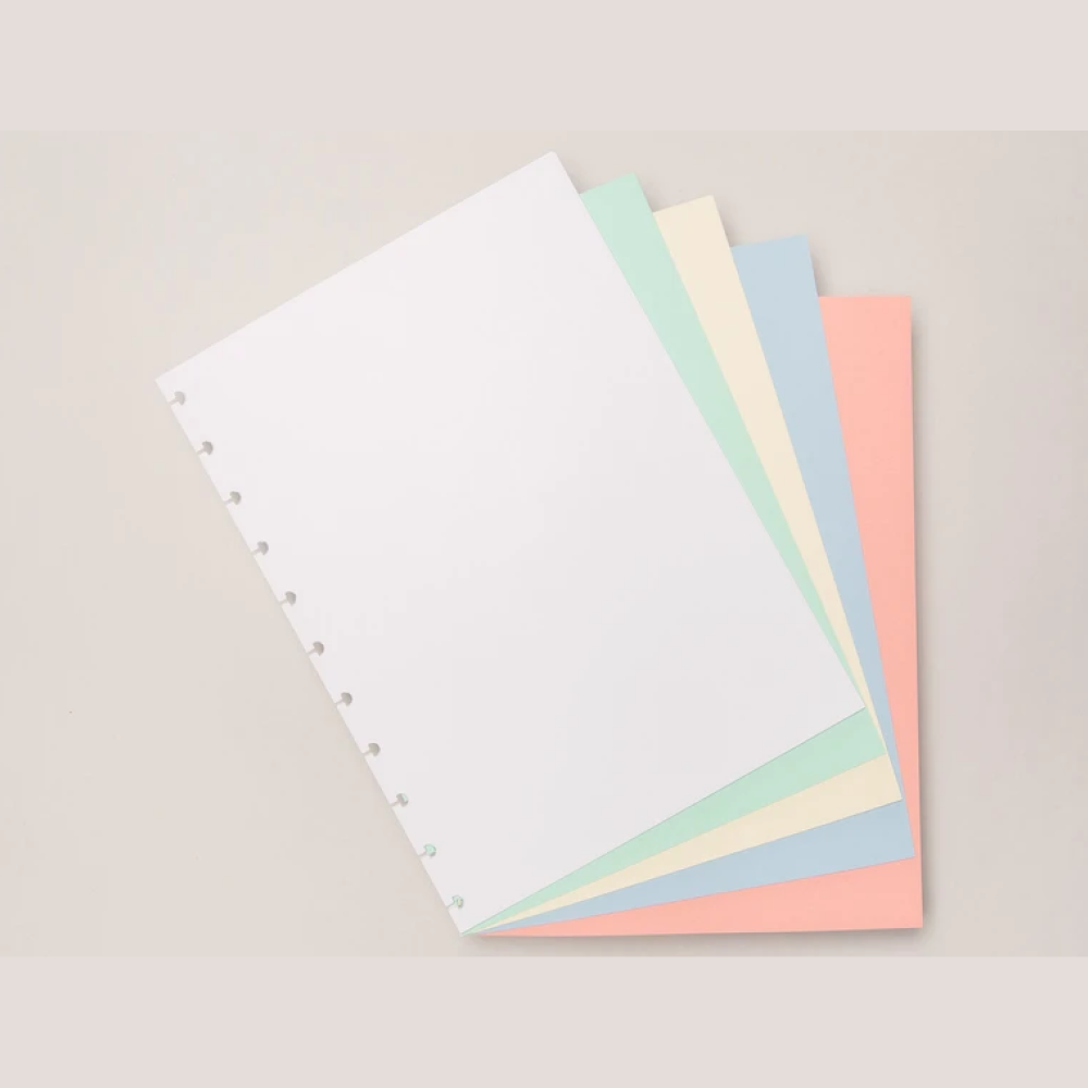 Refil para Caderno inteligente Colorido Grande Liso 80 Gramas com 50 Folhas