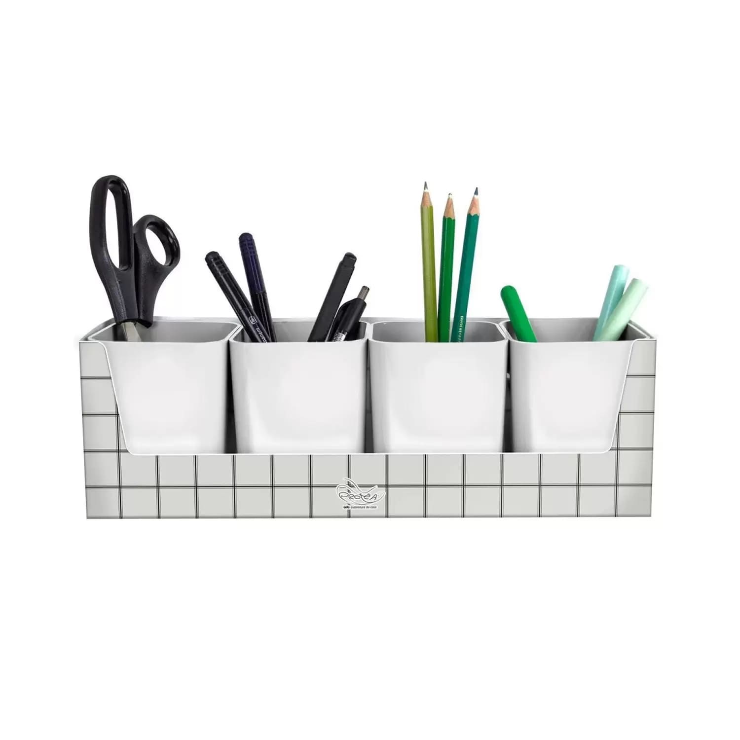 Kit Dello Minimal com 4 Porta Objetos Branco