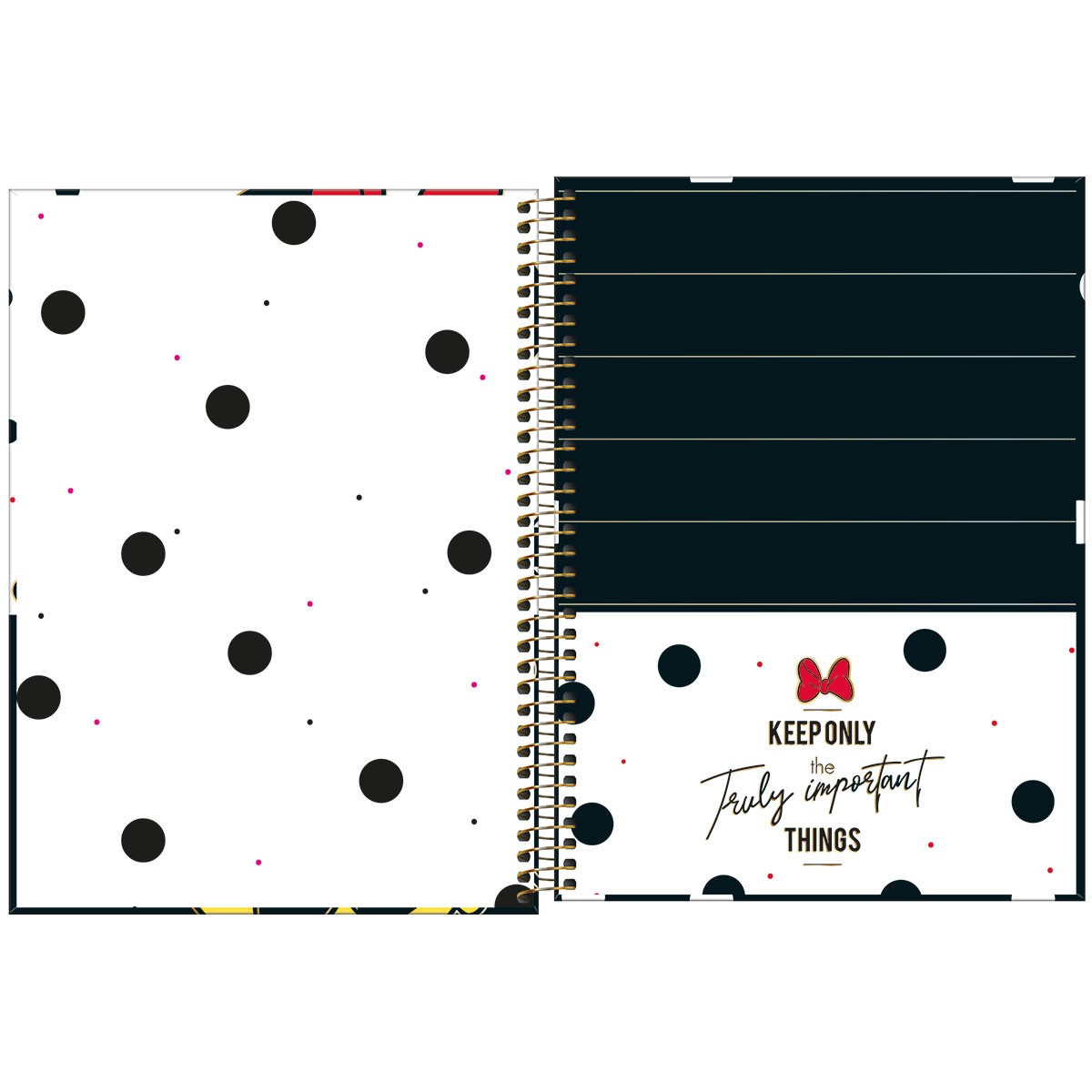 Caderno Espiral Tilibra Capa Dura Universitário Minnie Mouse 80 Folhas 1x1 Sortido