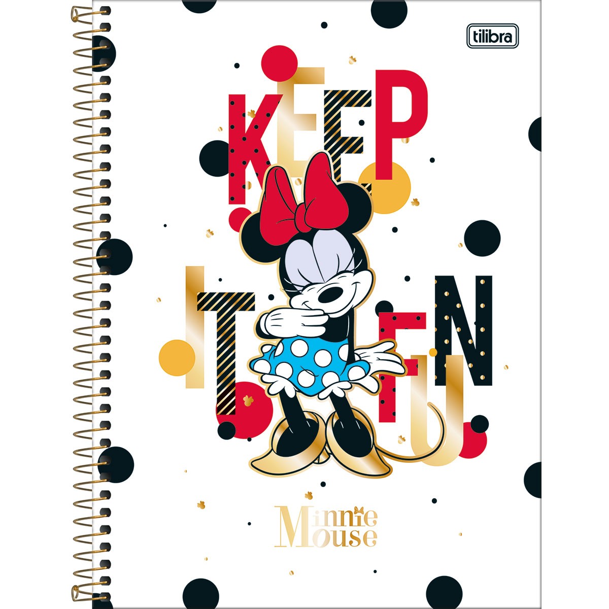 Caderno Espiral Tilibra Capa Dura Universitário Minnie Mouse 80 Folhas 1x1 Sortido