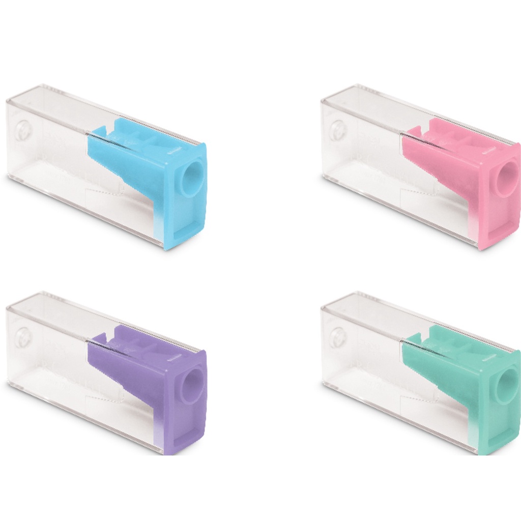 Apontador com Depósito Faber Castell com Tons Pastel Unidade Sortido