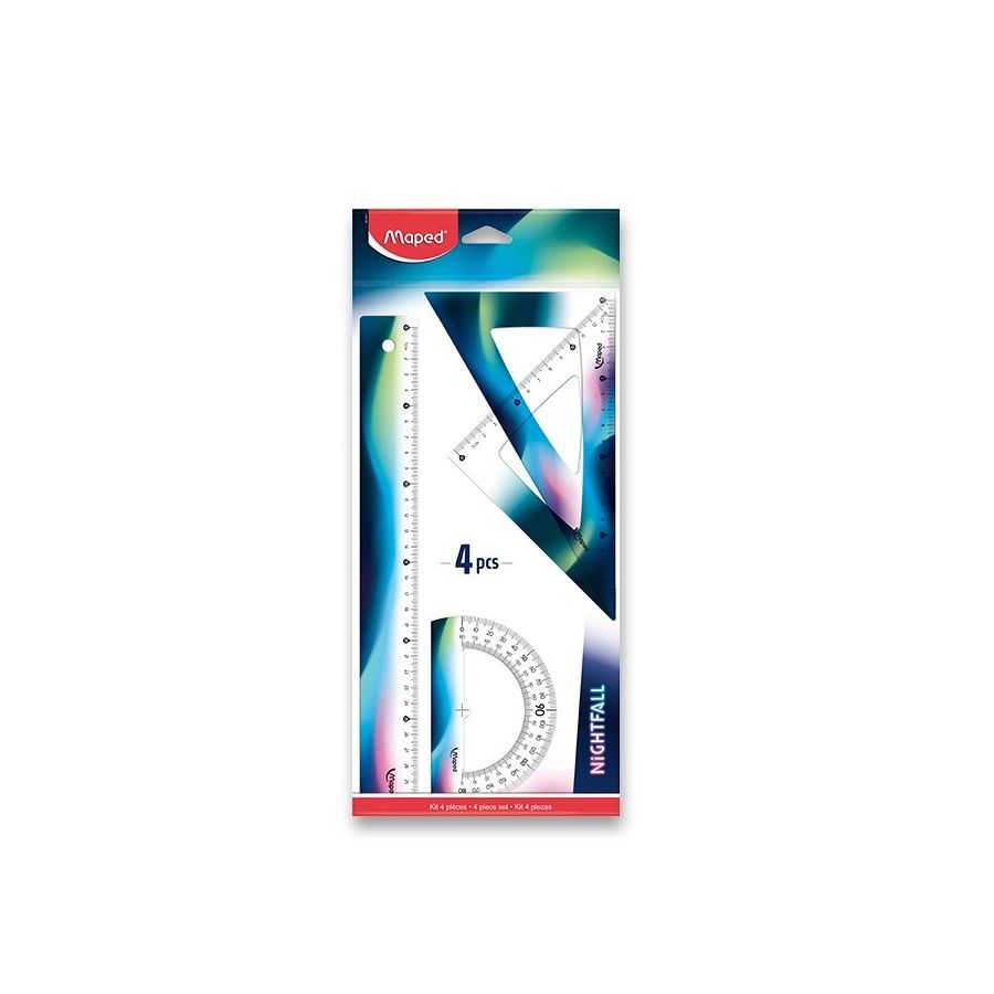 Kit Geométrico Maped Nighrfal com 4 Peças