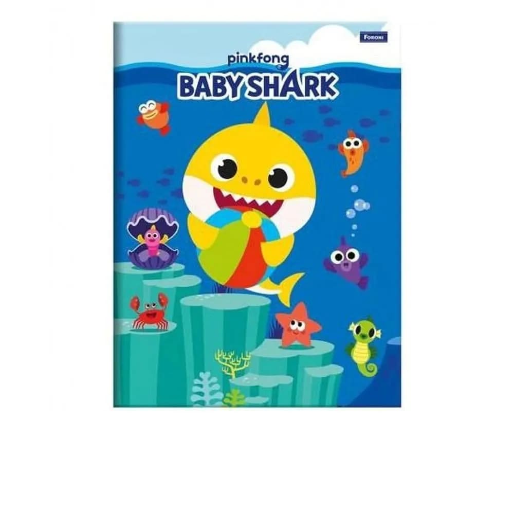 Caderno Universitário Foroni Baby Shark Capa Dura Brochura 96 Folhas