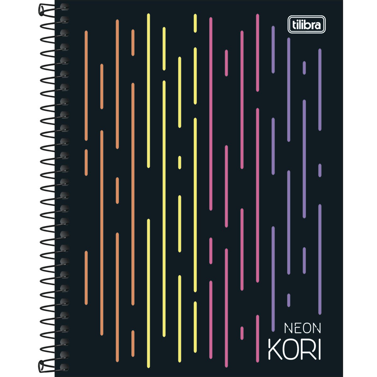 Caderno Universitário Tilibra Colegial Neon Kori Espiral Capa Dura 80 Folhas 1 Matérias