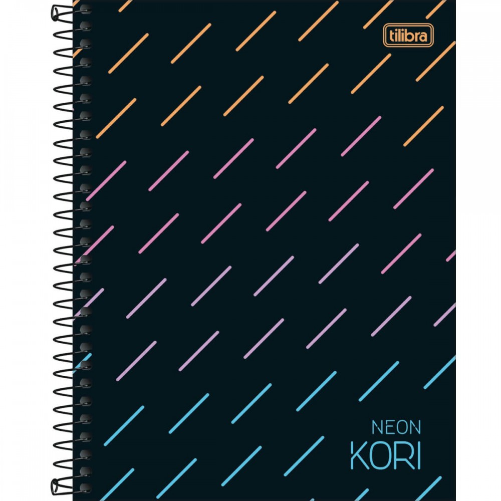 Caderno Universitário Tilibra Colegial Neon Kori Espiral Capa Dura 80 Folhas 1 Matérias