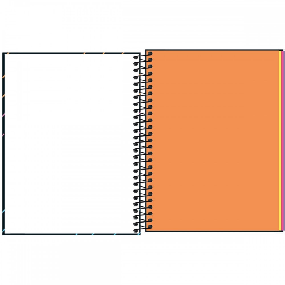 Caderno Universitário Tilibra Colegial Neon Kori Espiral Capa Dura 80 Folhas 1 Matérias