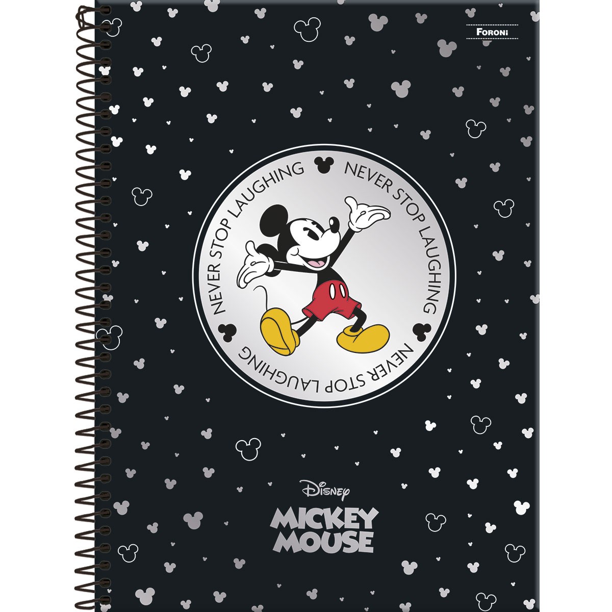 Caderno Universitário Foroni Mickey Mouse Capa Dura 160 Folhas 10 Matérias Sortido