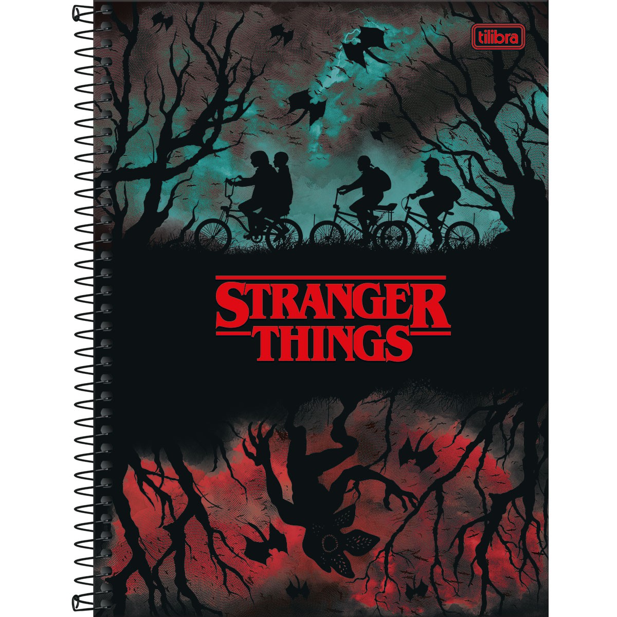 Caderno Universitário Tilibra Stranger Things Espiral Capa Dura 256 Folhas 16 Matérias