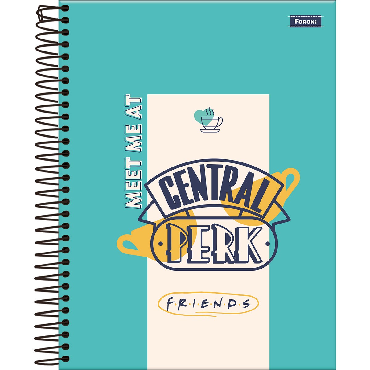 Caderno Universitário Foroni Friends Colegial Médio Capa Dura 160 Folhas com 10 Matérias Sortido