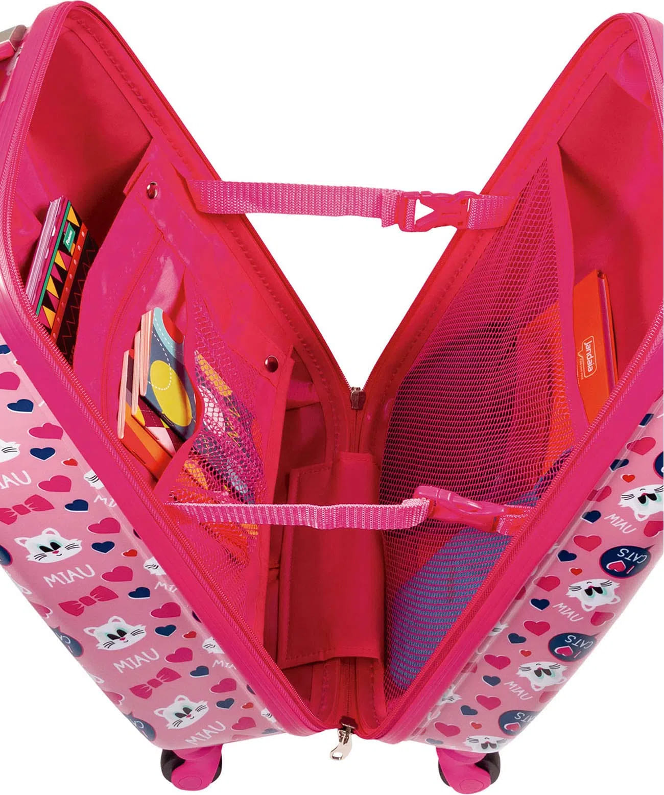 Mala de Rodinha Sestini Pets Cat Pequena 360 Graus Colorido