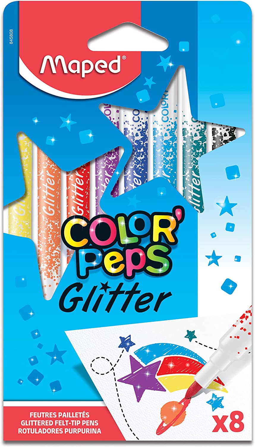 Caneta Hidrocor Mapped 8x1 Glitter Color Peps