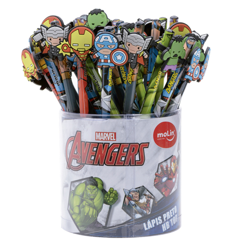 Lápis Preto HB Molin Top Avengers Unidade Sortido