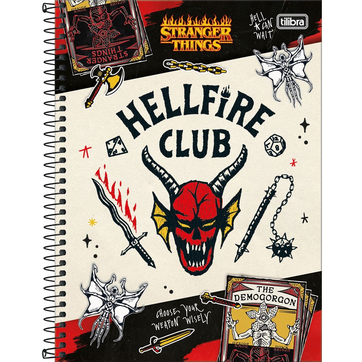 Caderno Espiral Tilibra Capa Dura Universitário Stranger Trings 80 Folhas 1x1 Sortido