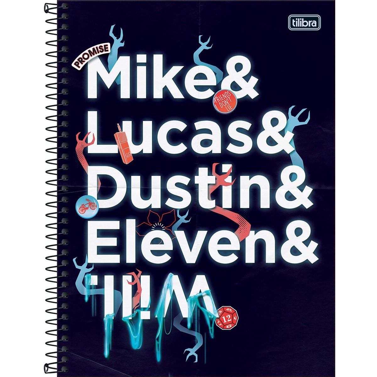 Caderno Espiral Tilibra Capa Dura Universitário Stranger Trings 80 Folhas 1x1 Sortido