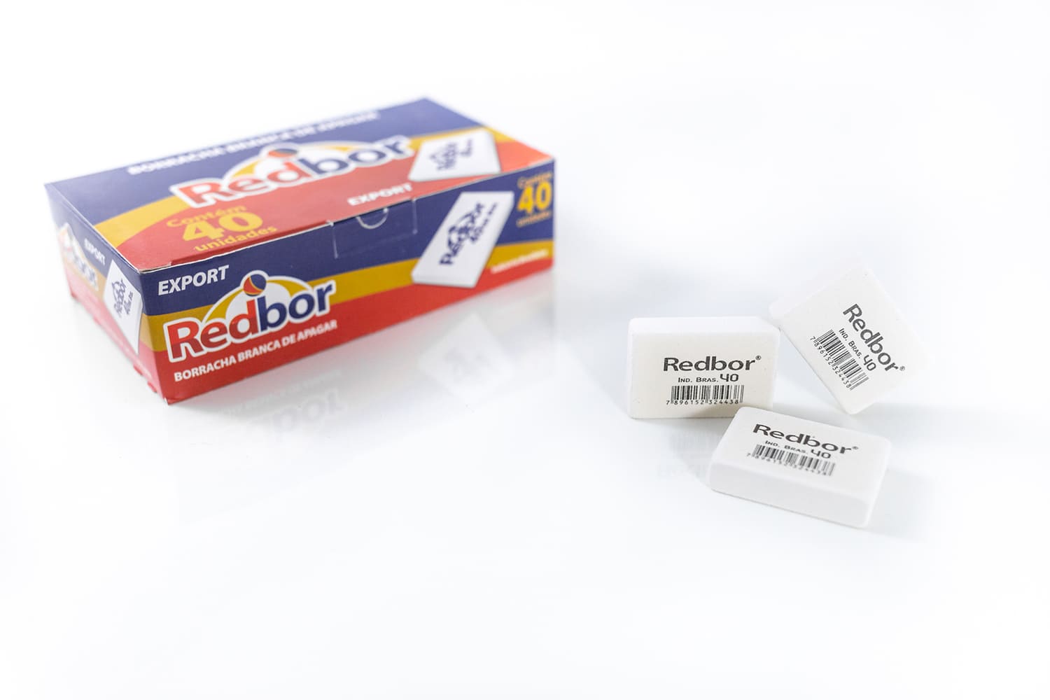Borracha Escolar Red Bor Media Unidade Branca 40