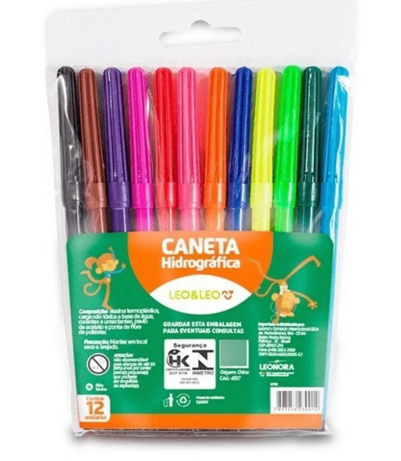 Canetinha Hidrocor Leo e Leo 12 Cores