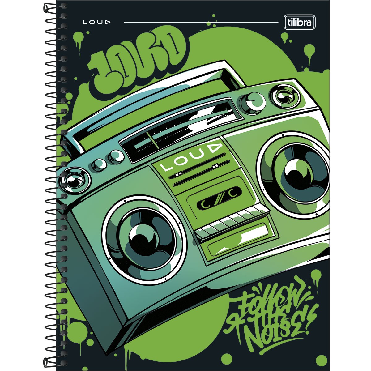 Caderno Espiral Tilibra Capa Dura Universitário Loud 80 Folhas 1x1 Sortido