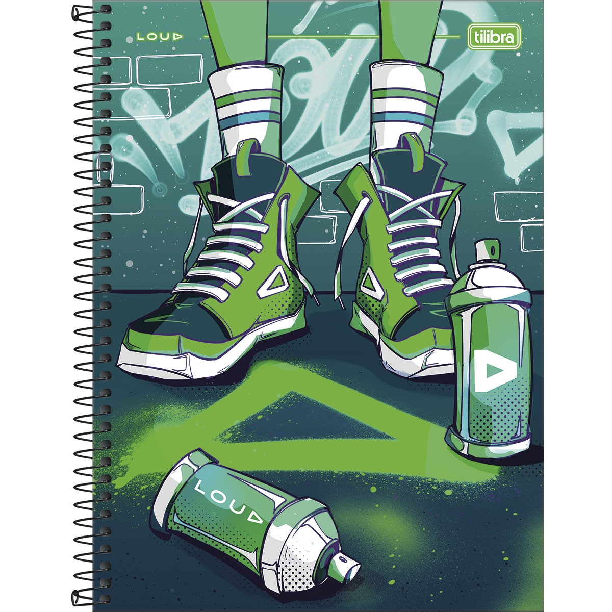 Caderno Espiral Tilibra Capa Dura Universitário Loud 80 Folhas 1x1 Sortido