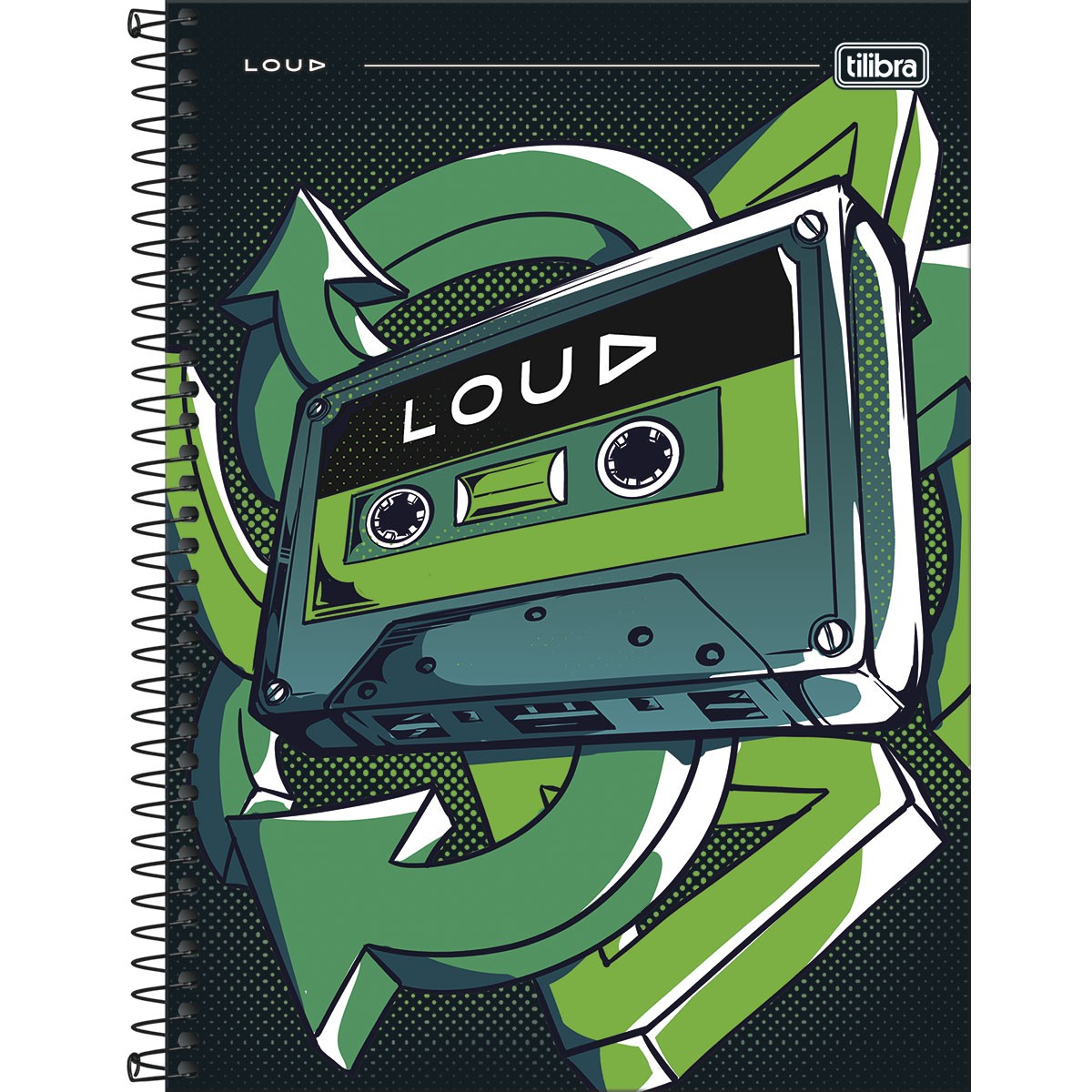 Caderno Espiral Tilibra Capa Dura Universitário Loud 80 Folhas 1x1 Sortido