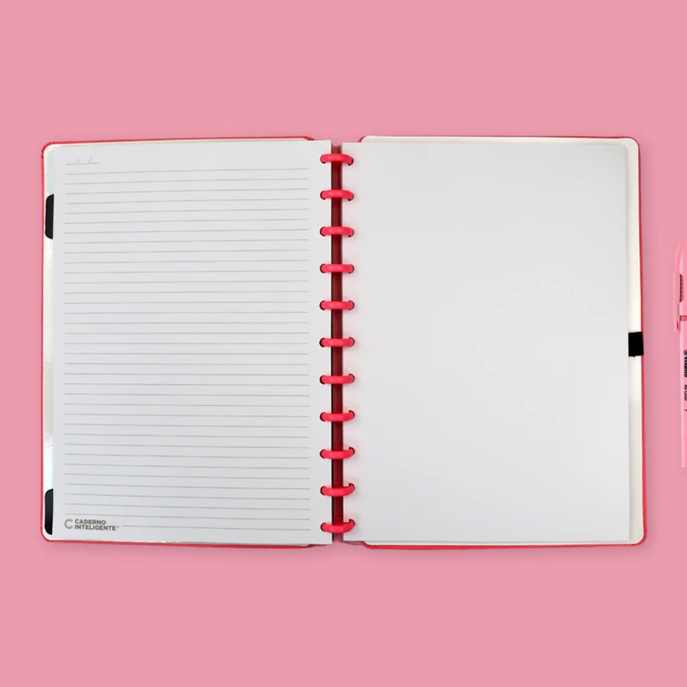 Caderno Inteligente All Pink 60 Folhas com Pauta e 20 Folhas Lisas