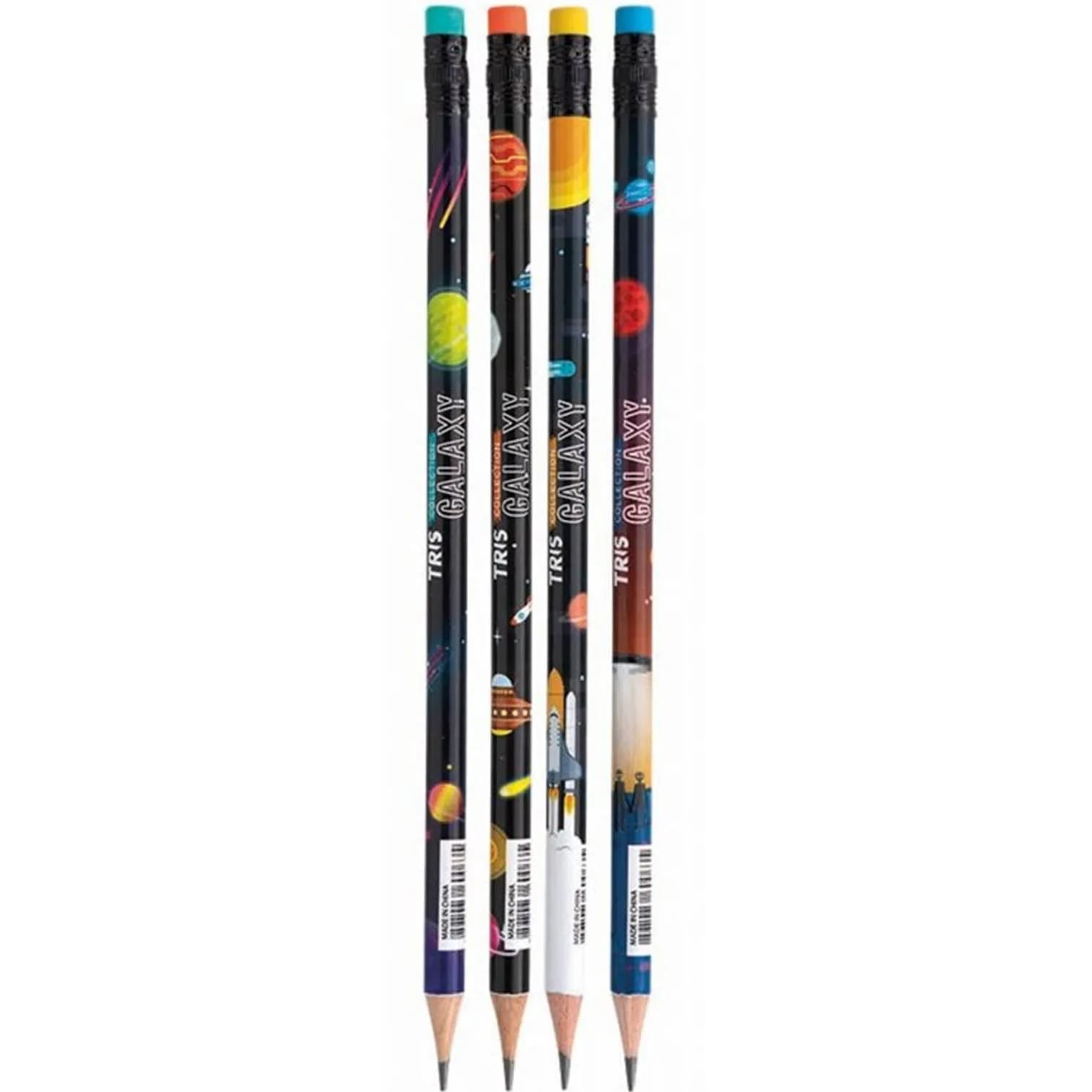 Lápis TRIS Preto NR02 Collection Galaxy HB Unidade Sortido