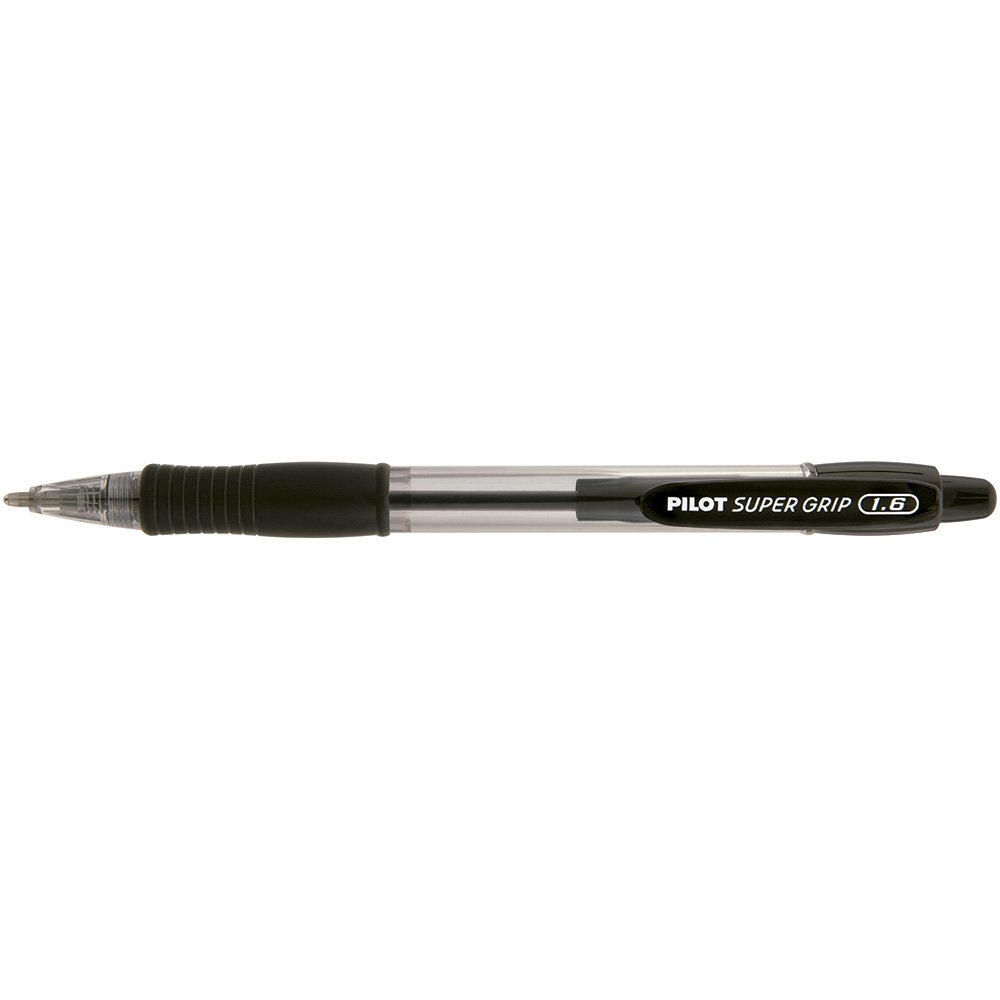 Caneta Esferográfica Pilot 1.6mm Super Grip BPGP-10R-G Preto