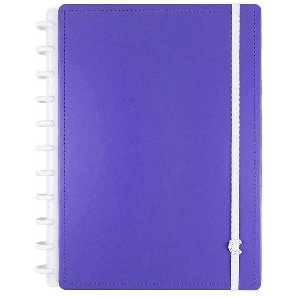Caderno Inteligente Intense Purple Grande 60 Folhas com Pauta e 20 Folhas Lisas