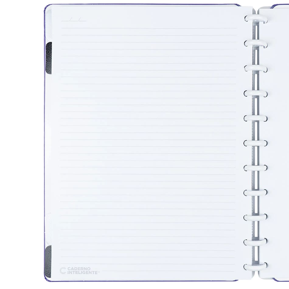 Caderno Inteligente Intense Purple Grande 60 Folhas com Pauta e 20 Folhas Lisas