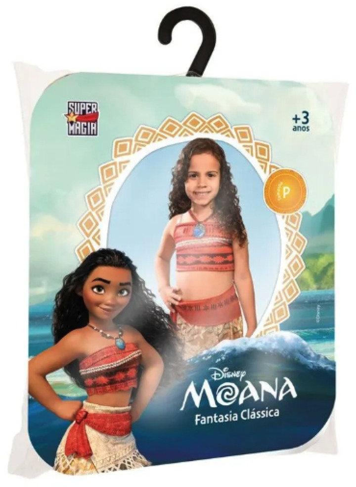 Fantasia Infantil Moana Tam M Clássica Princesas Disney Super Magia
