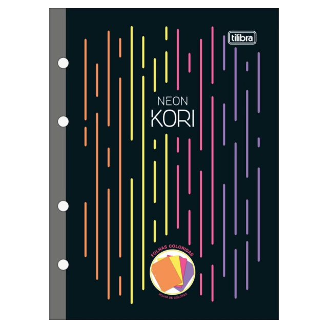 Refil para Fichário Tilibra Kori Colege Médio com 80 Folhas Neon
