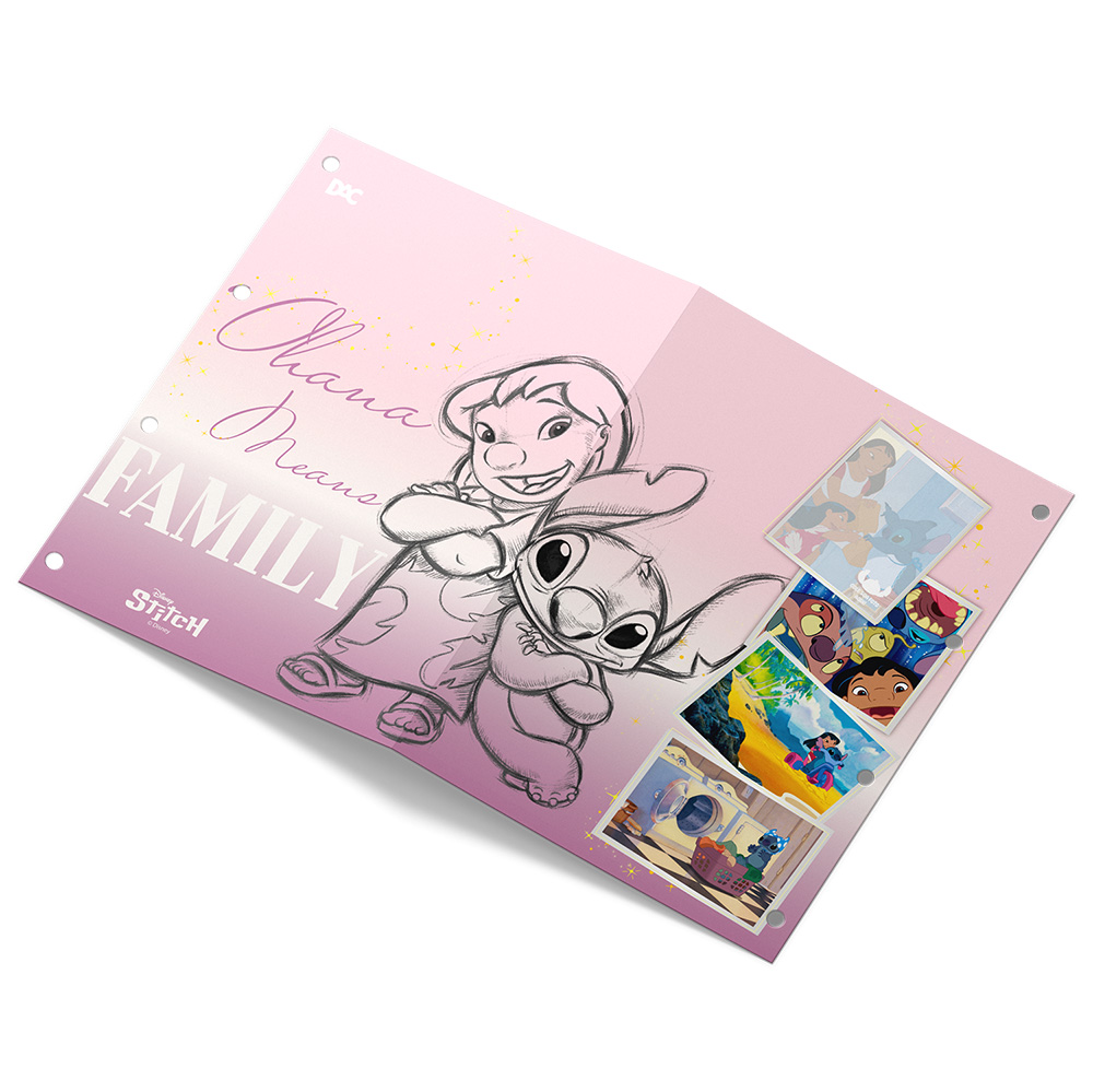 Fichário DAC Universitário Disney Stitch em PVC Cristal 192 Folhas Decoradas