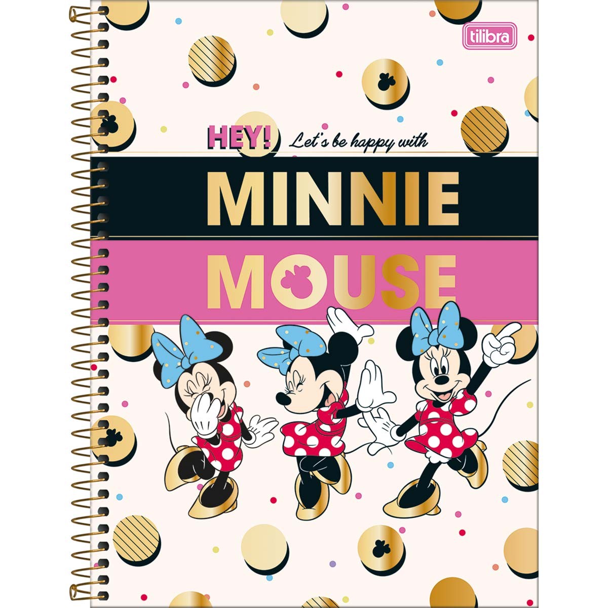 Caderno Universitário Tilibra Minnie Espiral Capa Dura 80 Folhas 1 Matéria Sortido