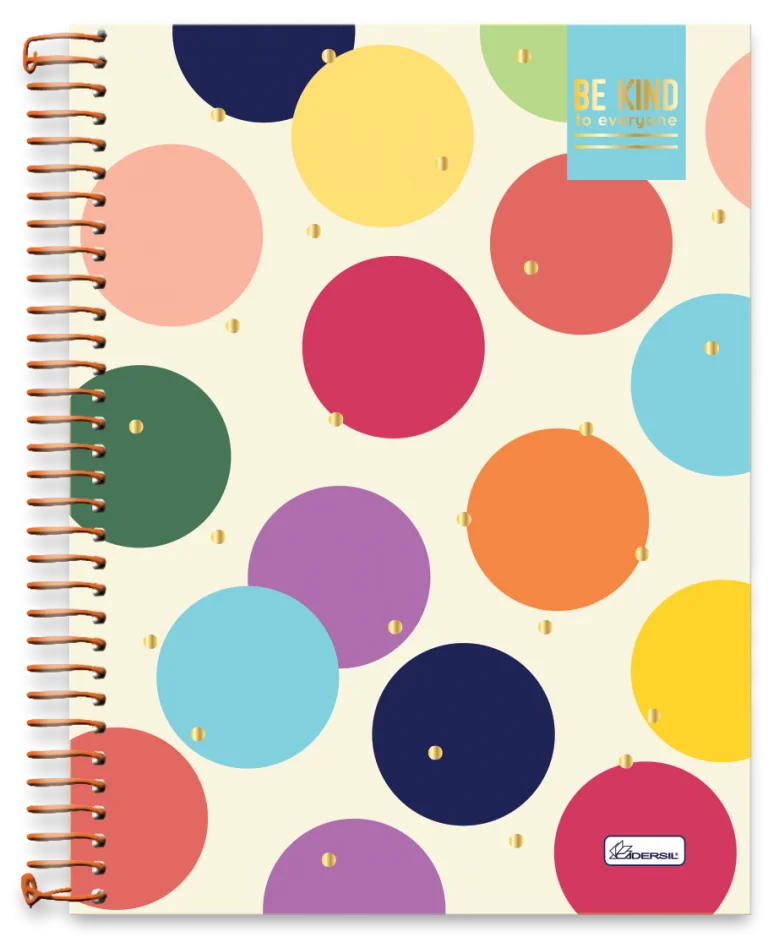 Caderno Universitário Cadersil BE KIND 10 matérias Capa Dura 160 Folhas Sortido