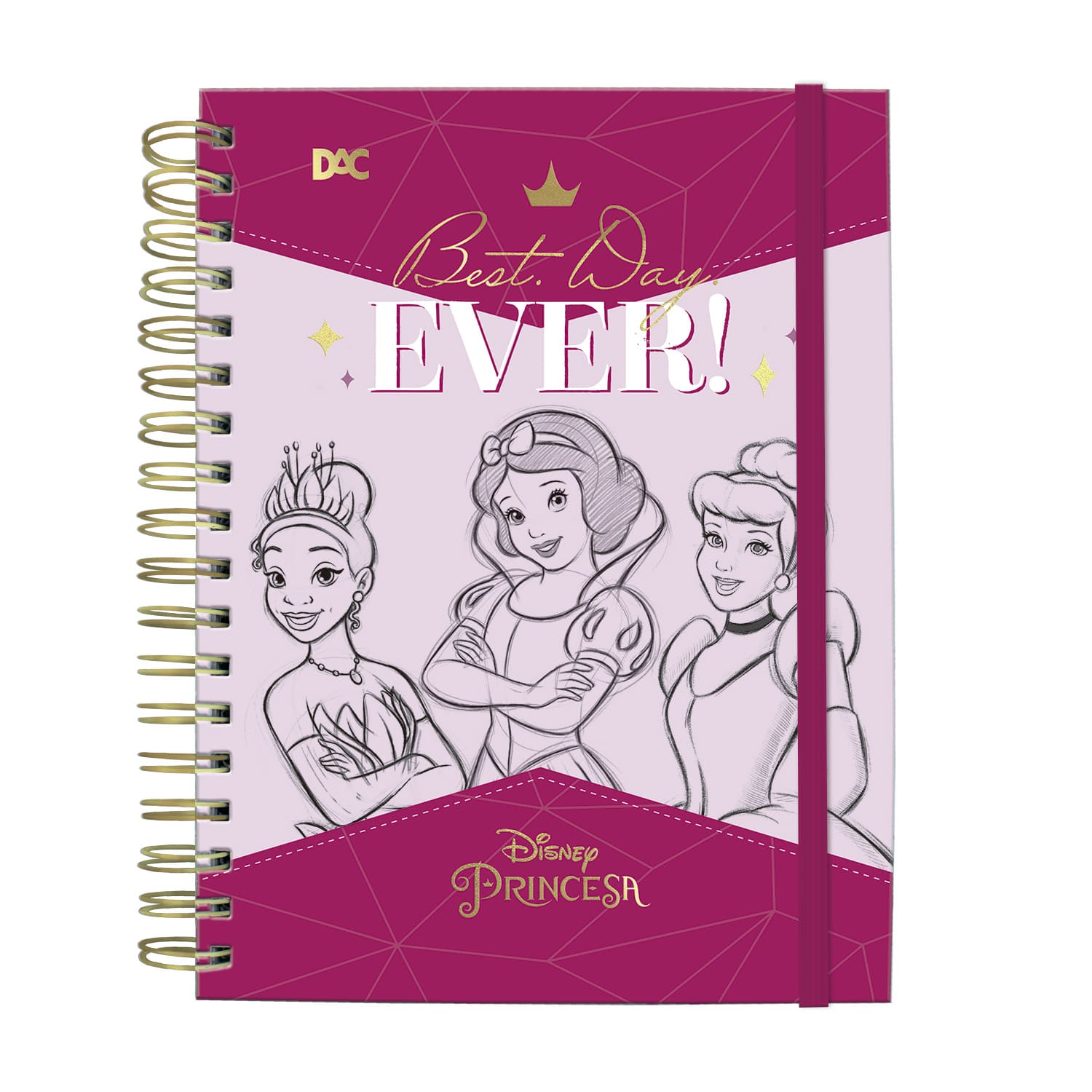 Caderno DAC Smart Colegial Disney Princesa com Folhas Reposicionáveis