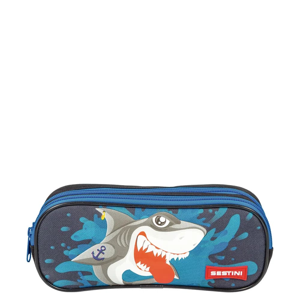 Estojo Escolar Sestini Médio Tubarão 2 Divisórias