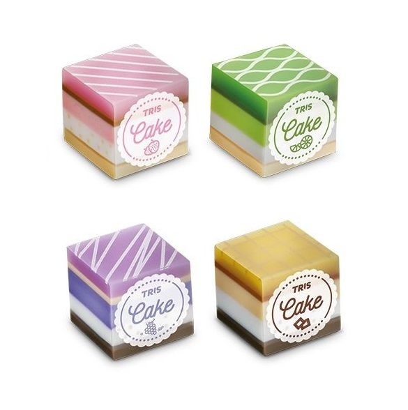 Borracha TRIS Cake com Cheirinho Unidade Sortido