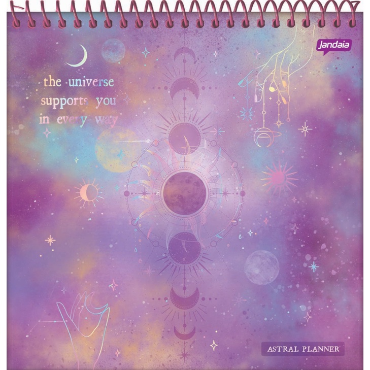 Planner Jandaia Astral Permanente Espiral Capa Dura 216 Páginas Sortido