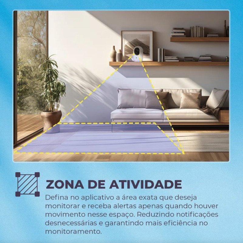 Câmera Wi-Fi Full HD Interna Inteligente Giratória Botão de Chamada Ekaza EKGDT4117B