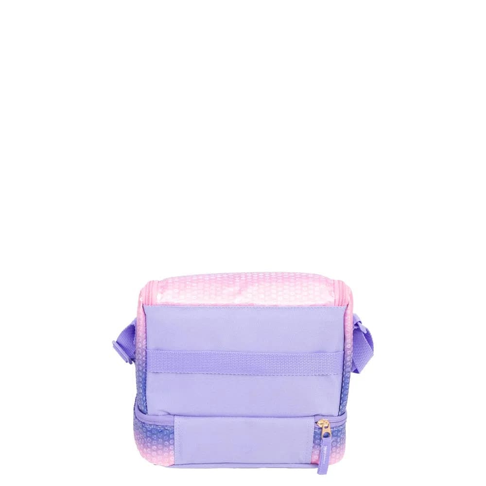 Lancheira Sestini Capricho Paetê com 2 Compartimento Rosa Lilas