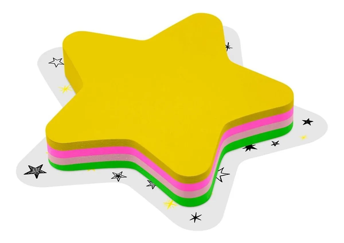 Bloco Adesivo TRIS Estrela 70x70 Auto-Adesivo T001